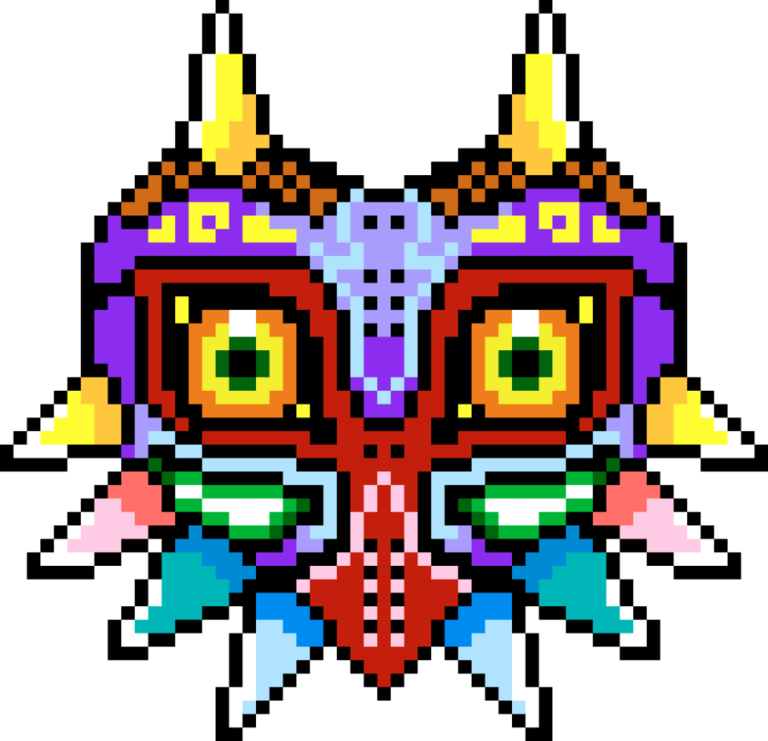 Pixel art Zelda majora&rsquo;s mask