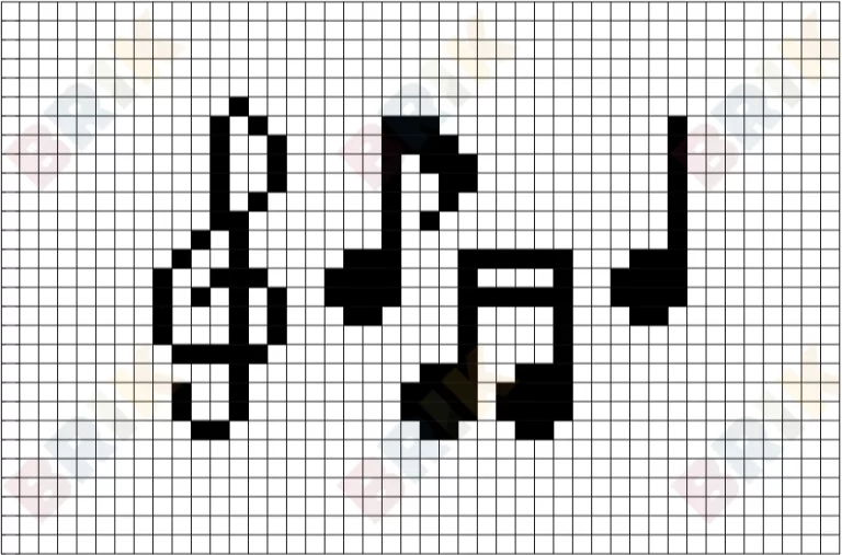 Pixel art Note de musique