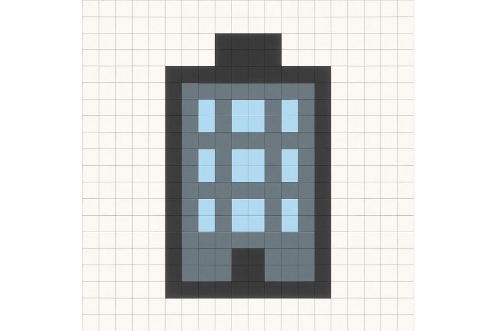 pixel art d'un immeuble