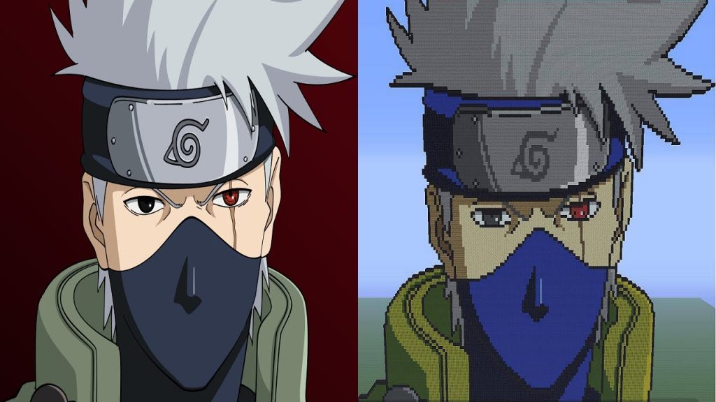 pixel art naruto kyubi | Modèle Coloriage Facile | Dessin à Imprimer