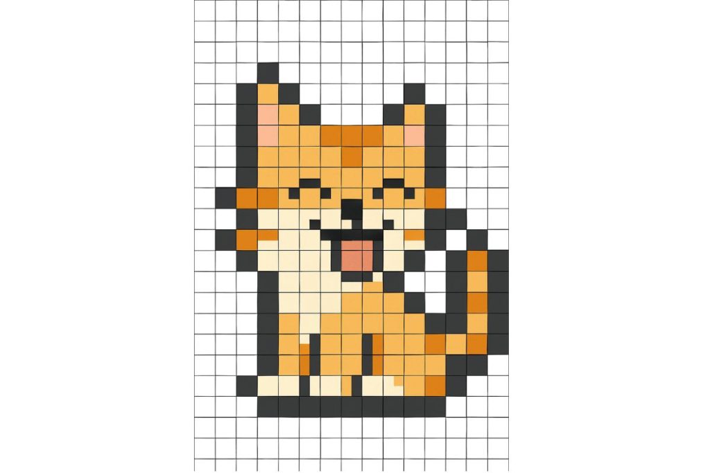 pixel art chat drôle