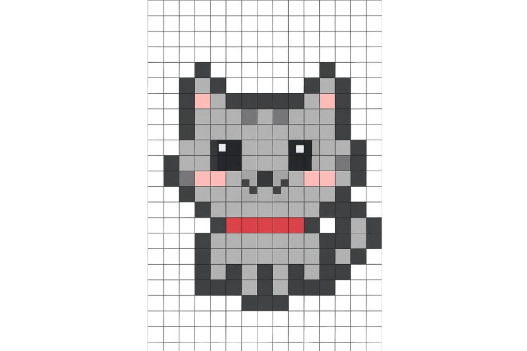 pixel art chat kawaii