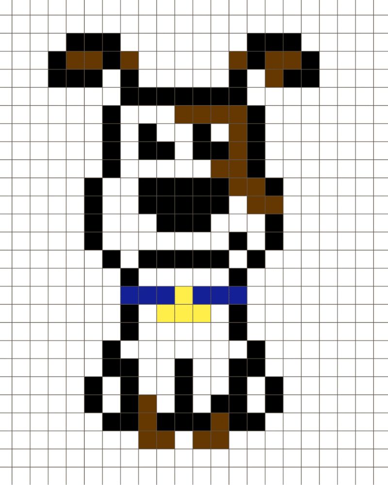pixel art facile chien