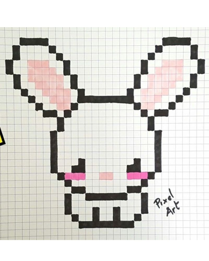 pixel art facile lapin