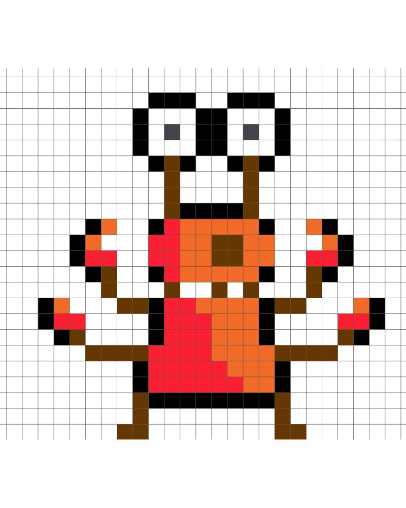 pixel art facile crabe