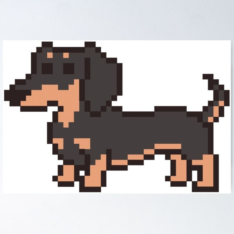 Pixel art facile teckel