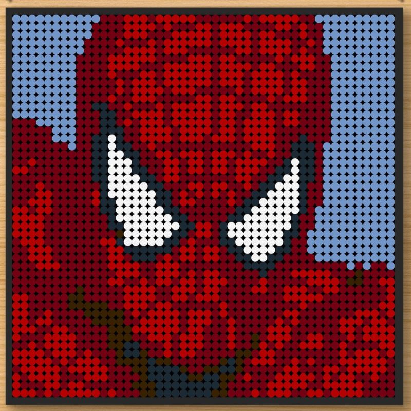 pixel art facile spider man masque
