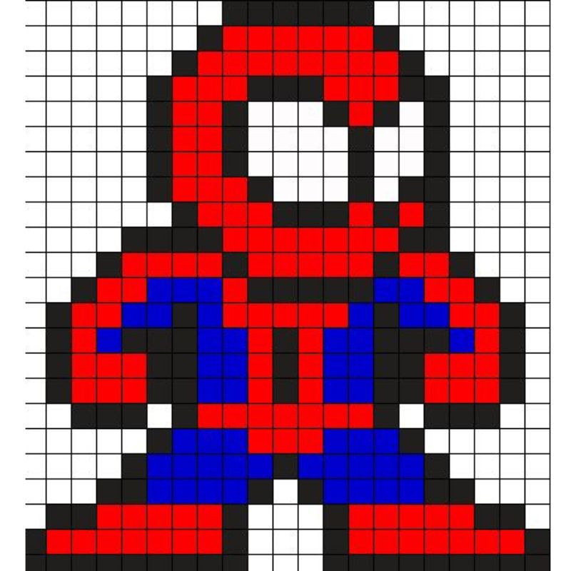pixel art facile spider man