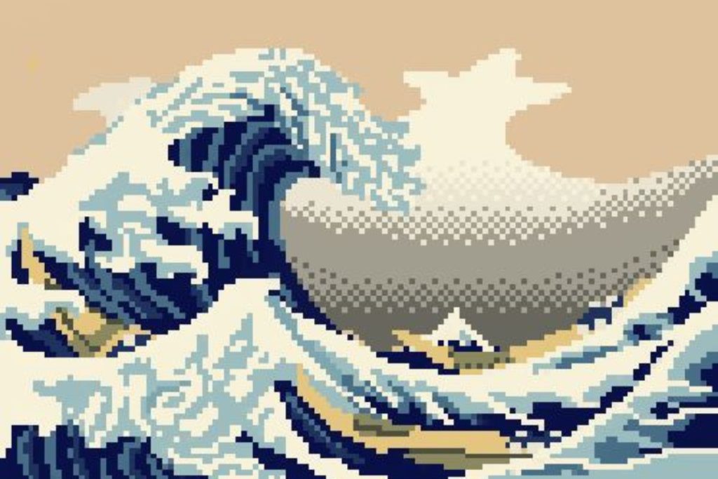 pixel art facile vague