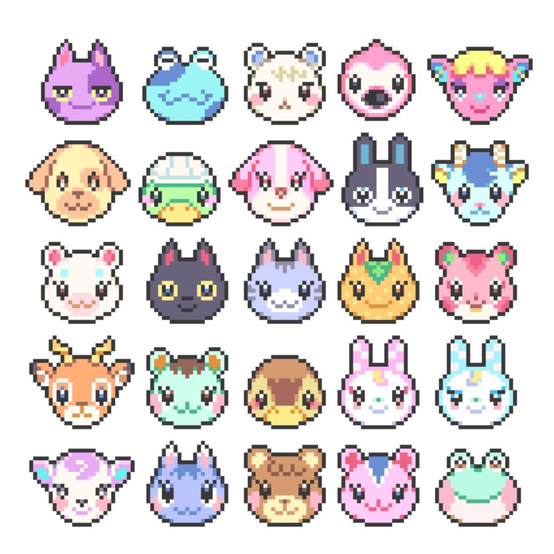 Pixel art facile divers personnages
