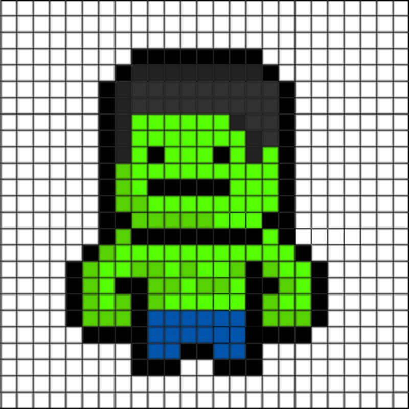 pixel art facile hulk