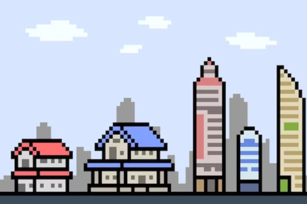 pixel art facile ville
