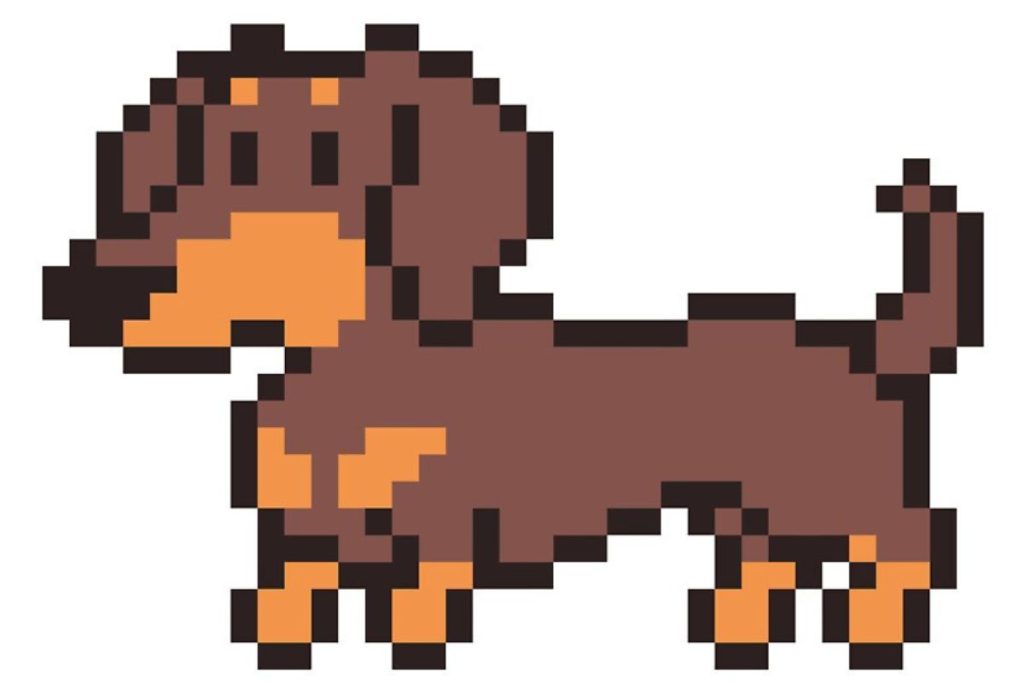 Pixel art facile teckel