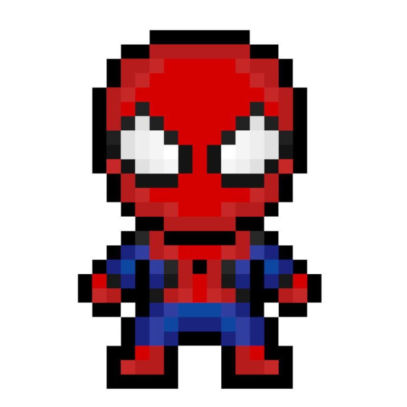 pixel art facile spider man