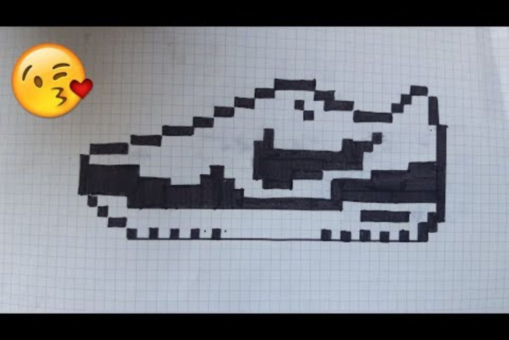 pixel art facile nike air noir et blanc