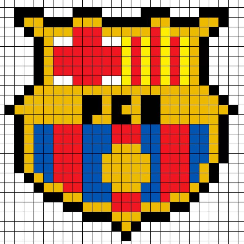 pixel art facile fc barcelone