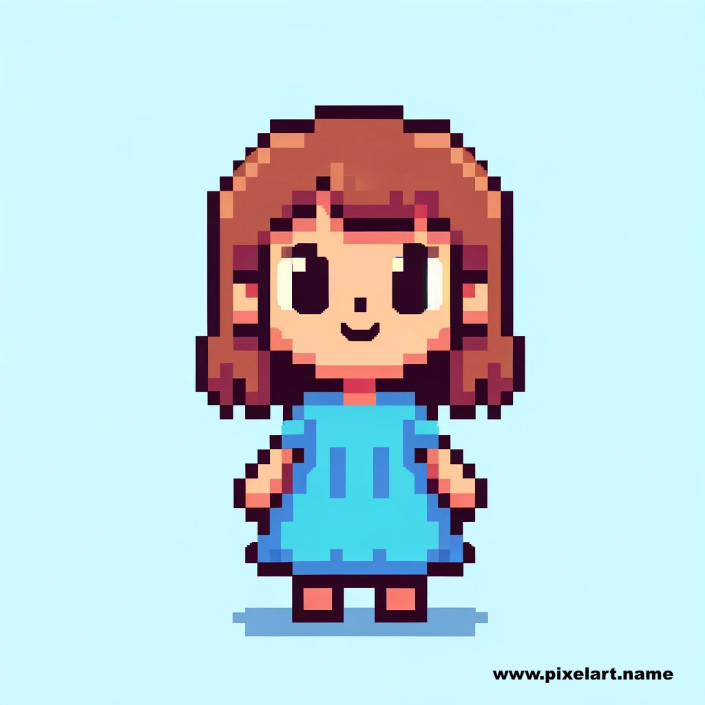 pixel art facile petite fille