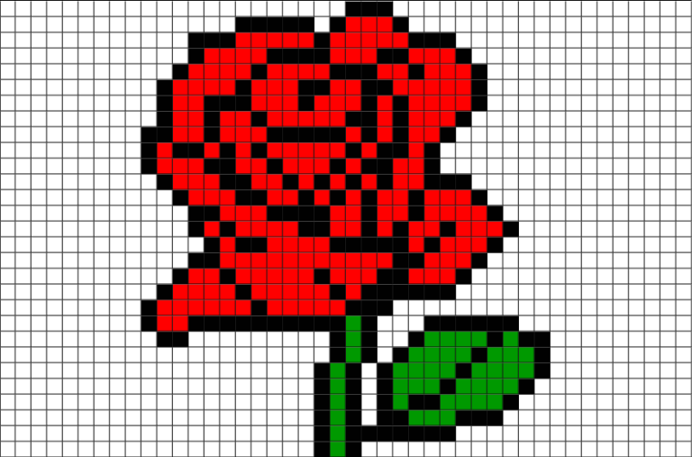 Pixel art Rose