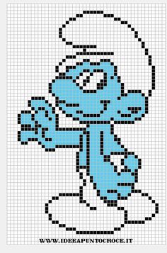 Pixel art Schtroumpf