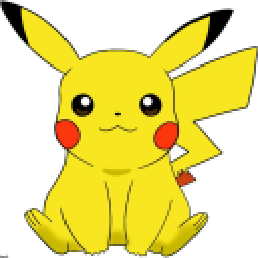 Pixel Art Pikachu modèle difficile gratuit