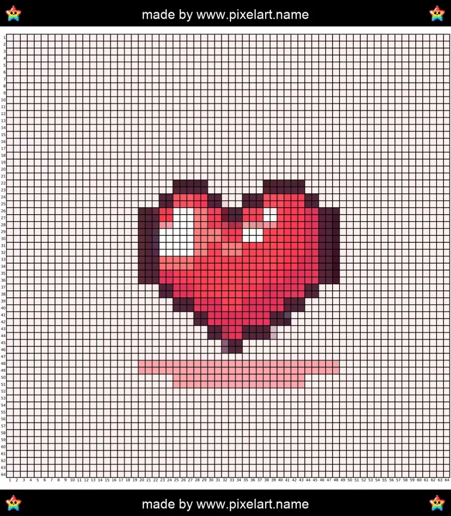pixel art saint-valentin facile 64x64