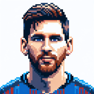 Pixel Art Lionel Messi - Dessin Facile, Modèle Difficile, Football