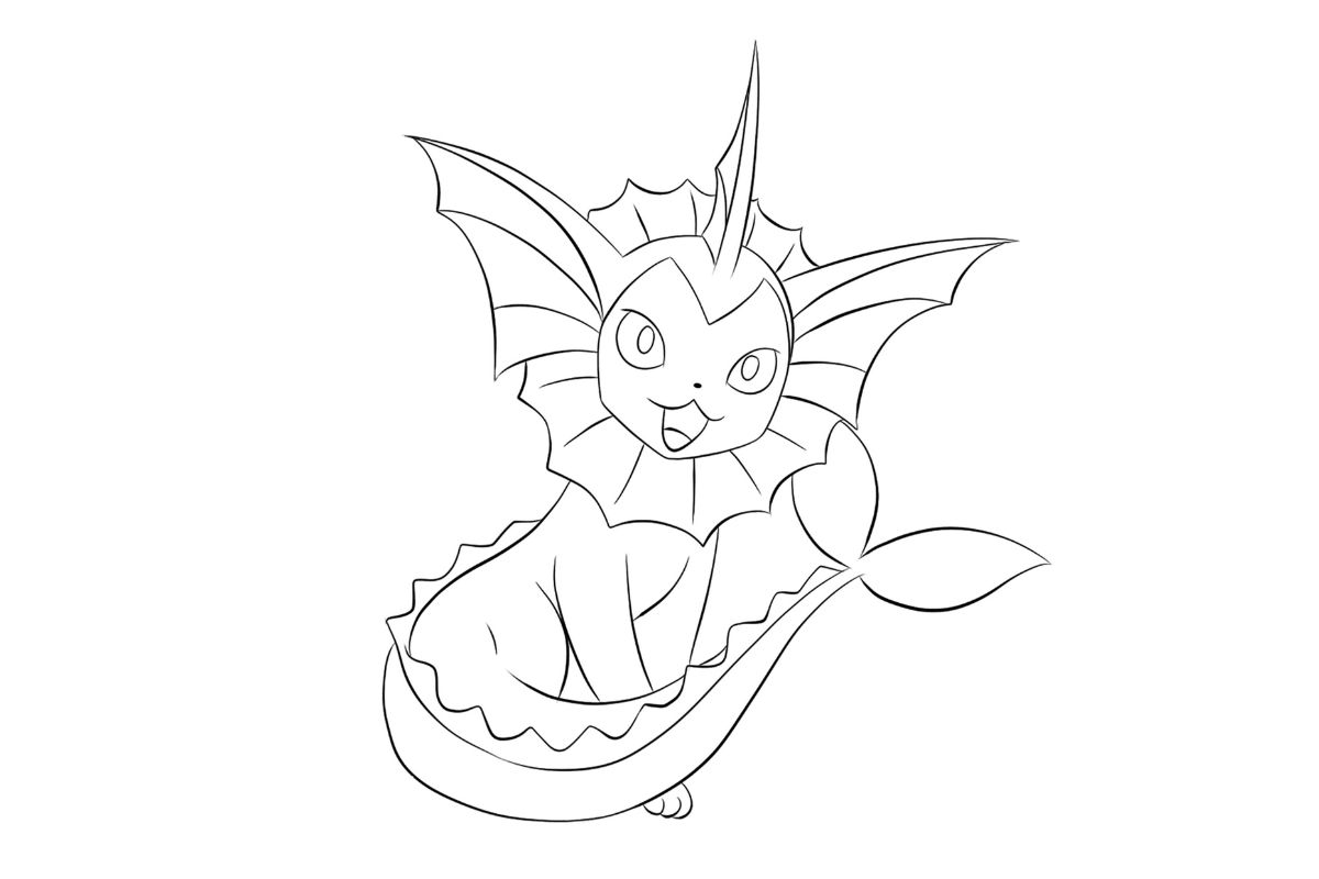 Pixel Art Pokemon Aquali | Modèle Coloriage Facile | Dessin à Imprimer