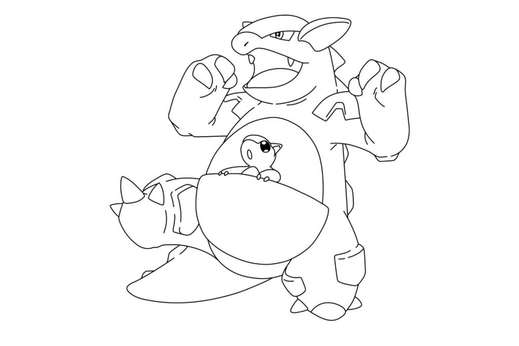 coloriage pokemon kangourex