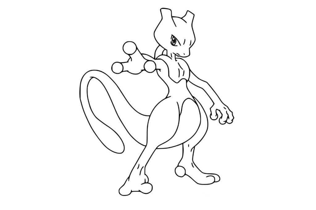 coloriage pokemon mewtwo