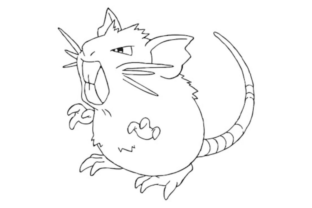 coloriage pokemon rattatac