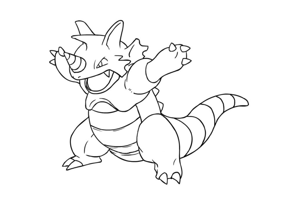 coloriage pokemon rhinoféros