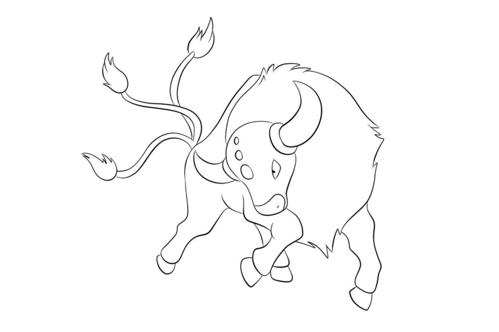 coloriage pokemon tauros