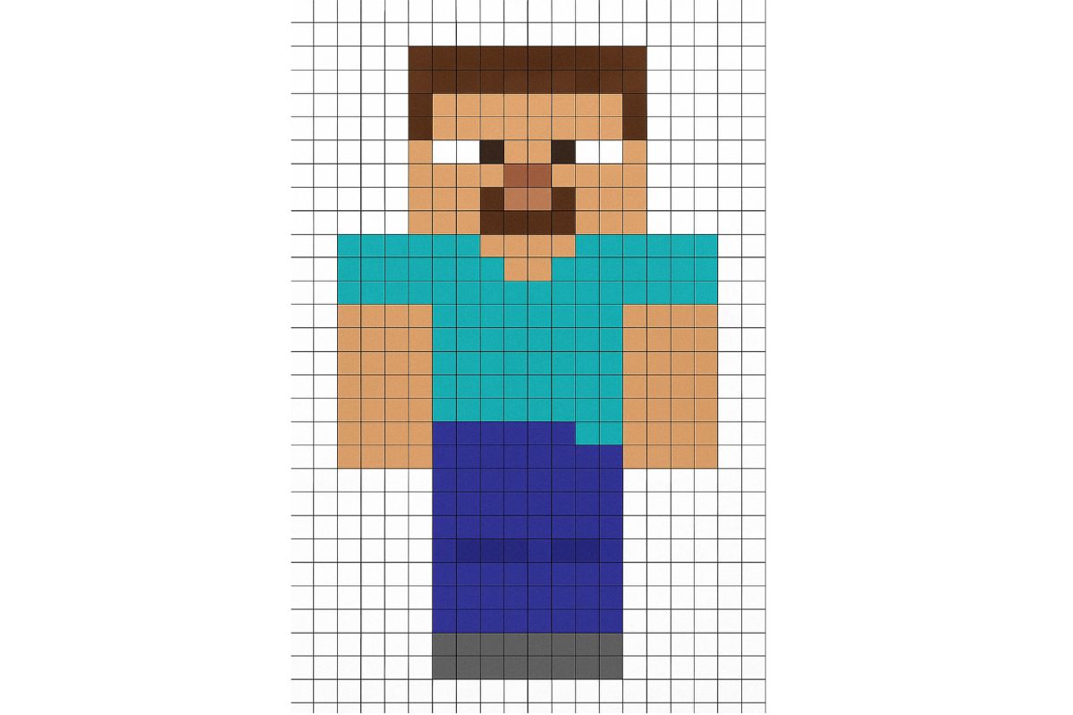 Pixel Art Minecraft | Modèle Coloriage Facile | Dessin à Imprimer