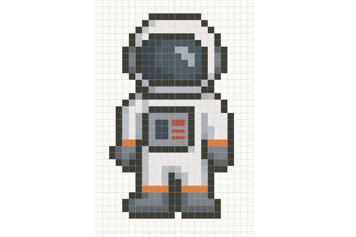 pixel art difficile astronaute