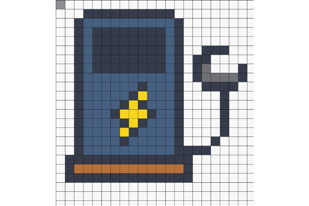 pixel art difficile borne de recharge