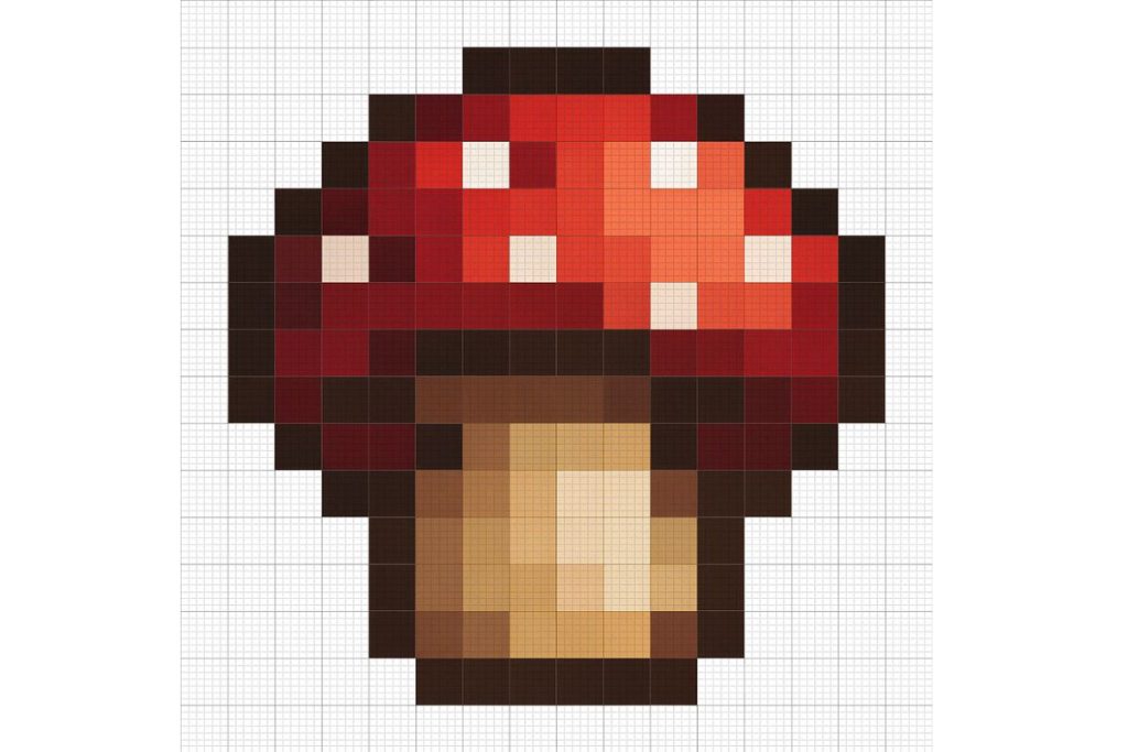 pixel art difficile champignon