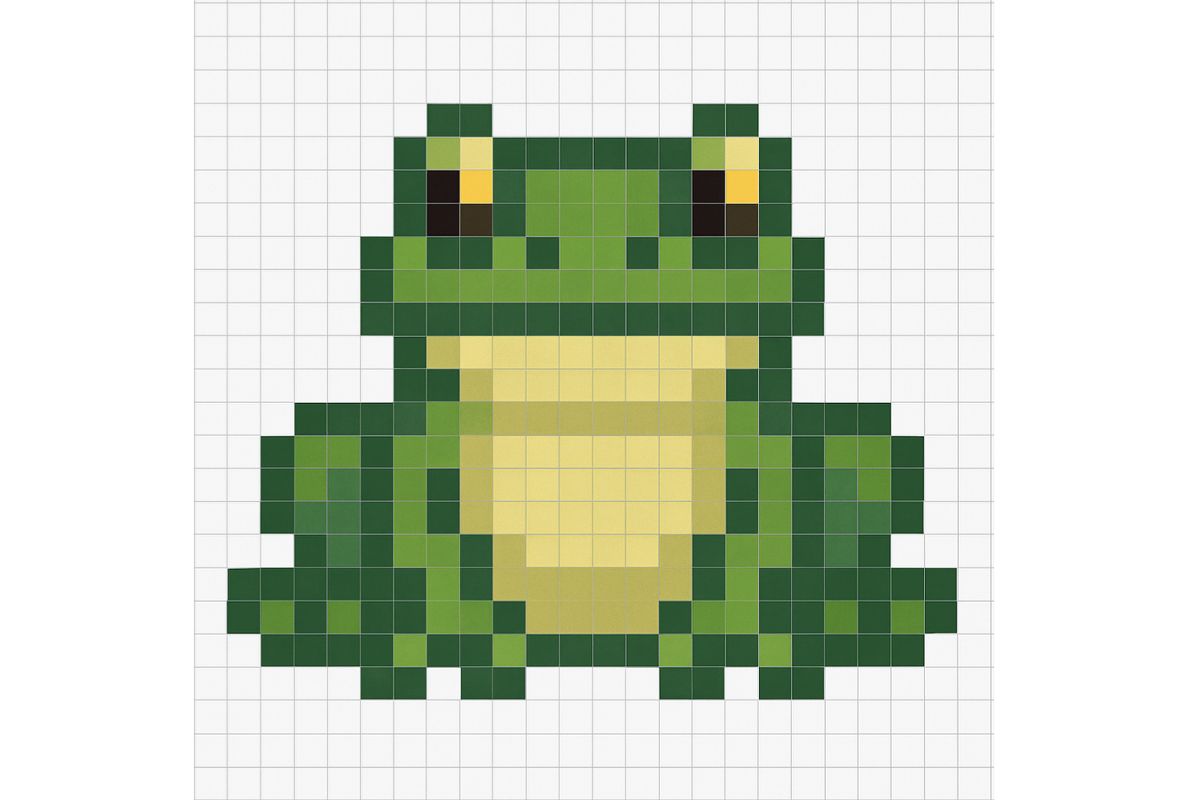 pixel art difficile grenouille