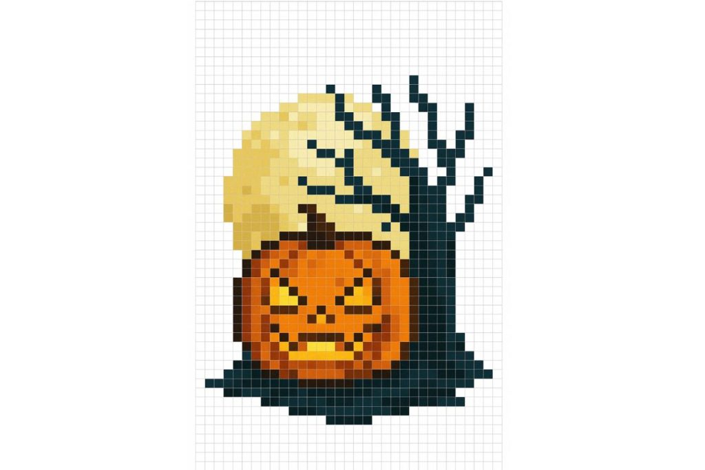 pixel art difficile halloween