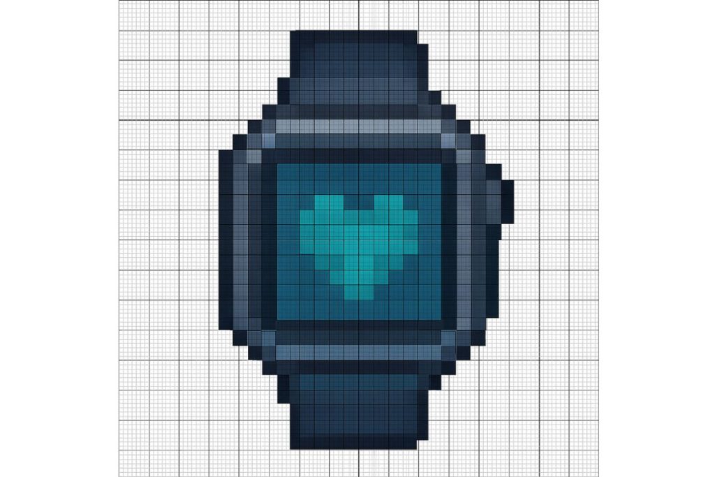 pixel art difficile montre connectée