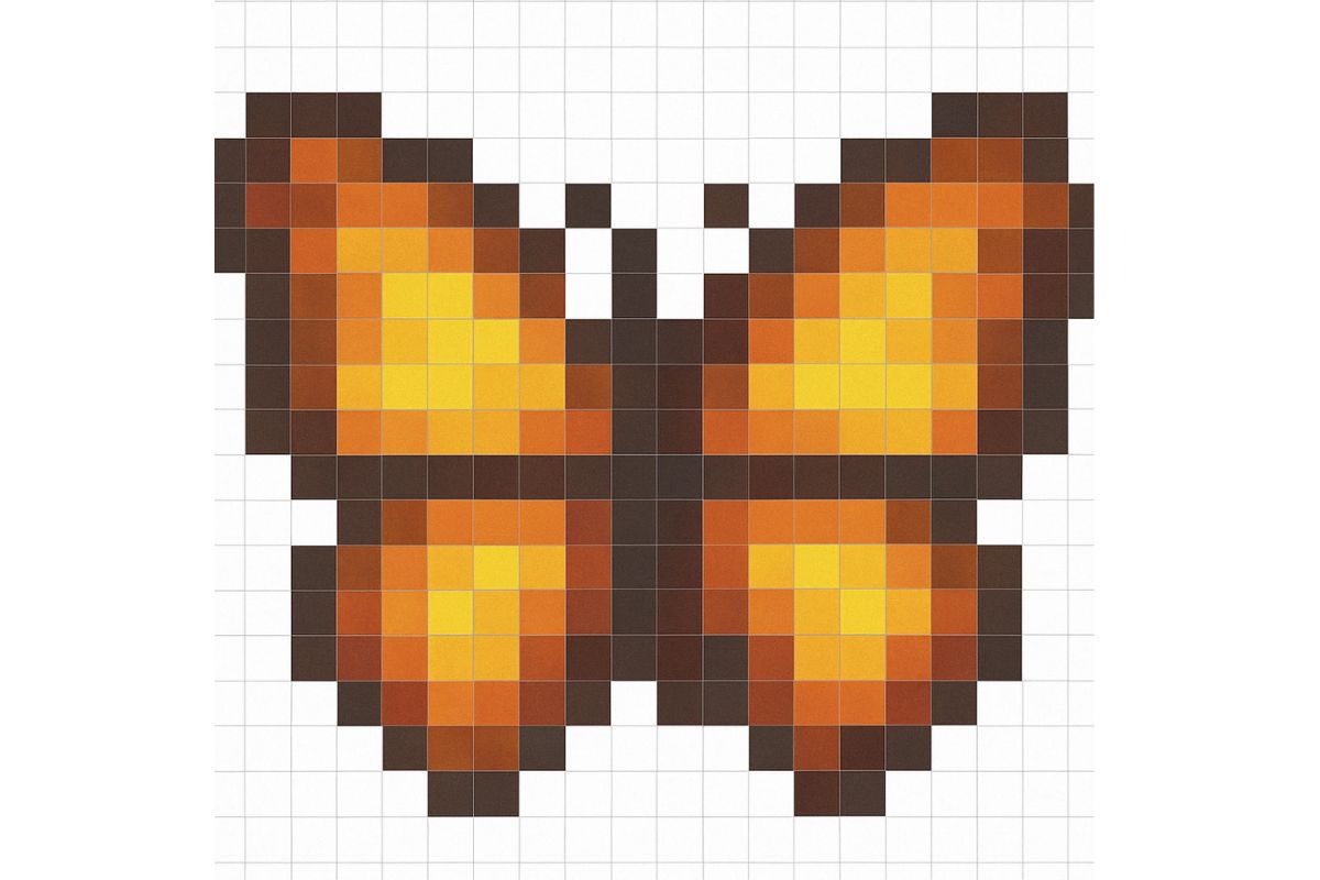 pixel art difficile papillon