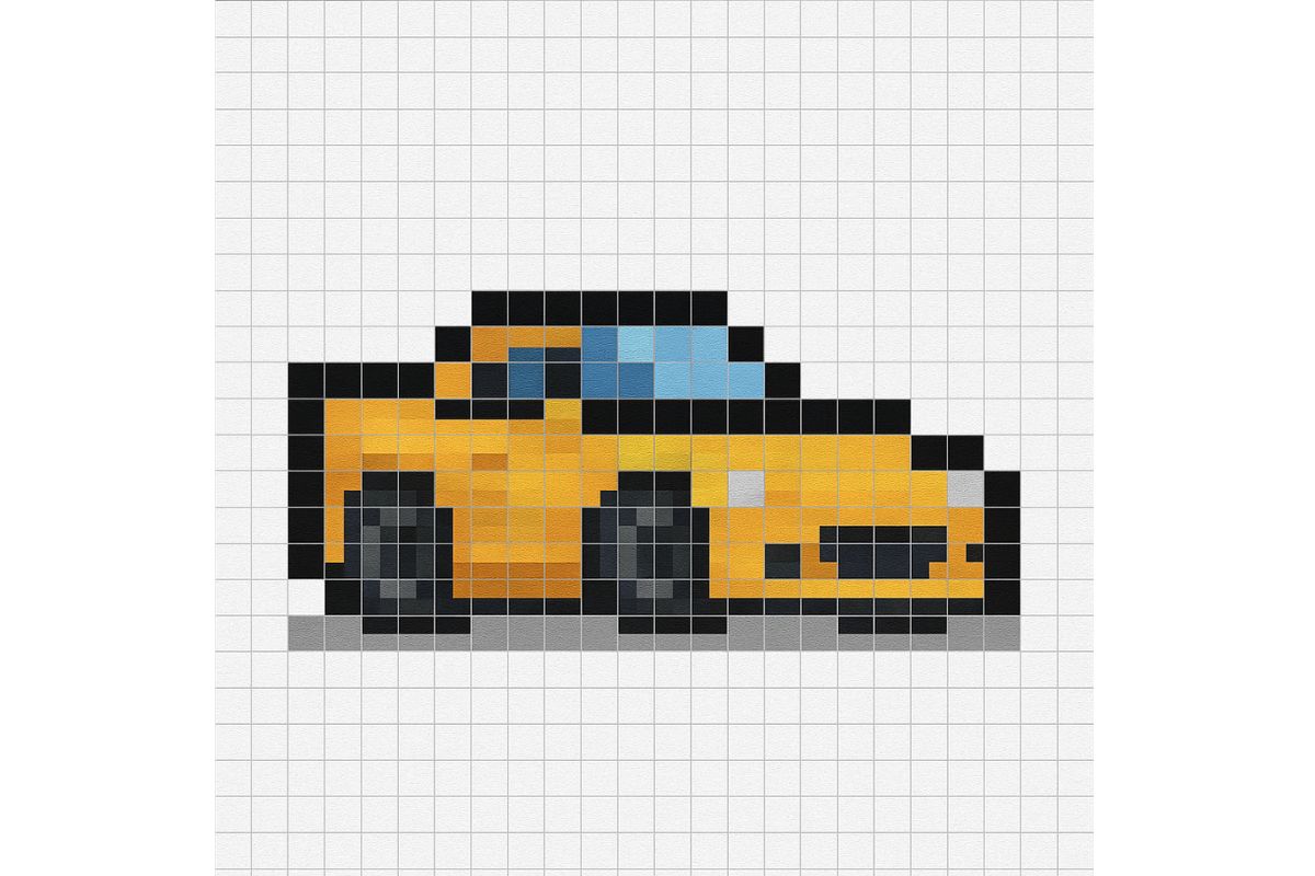 pixel art difficile voiture