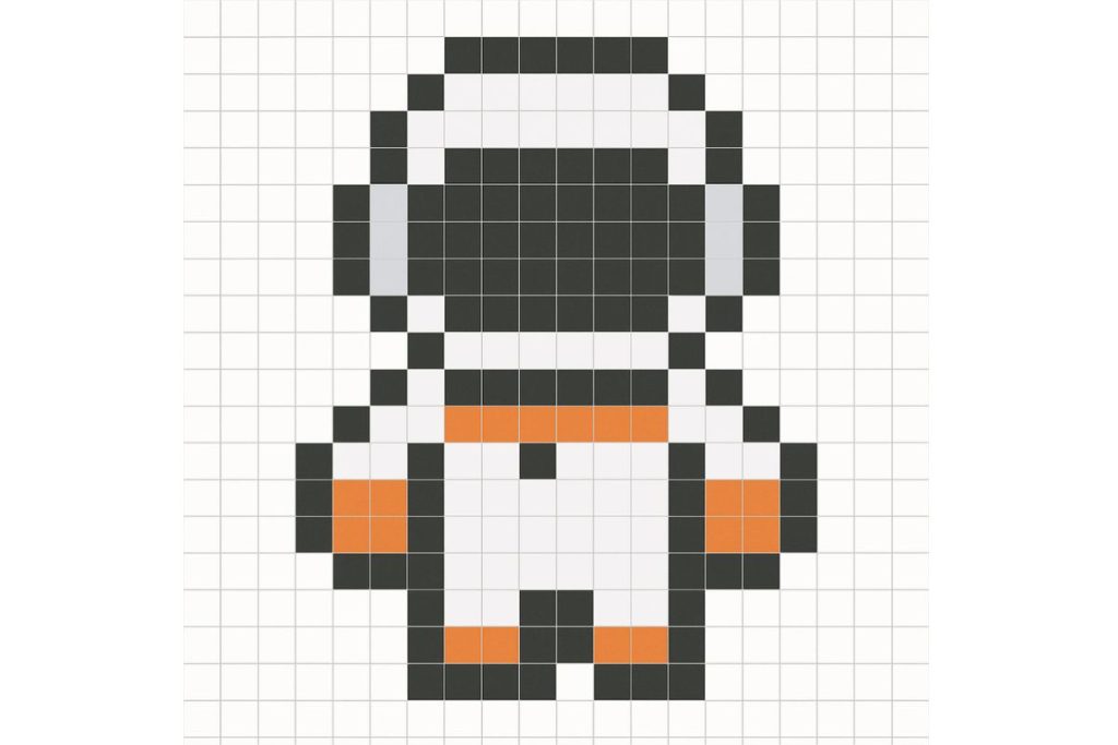 pixel art facile astronaute