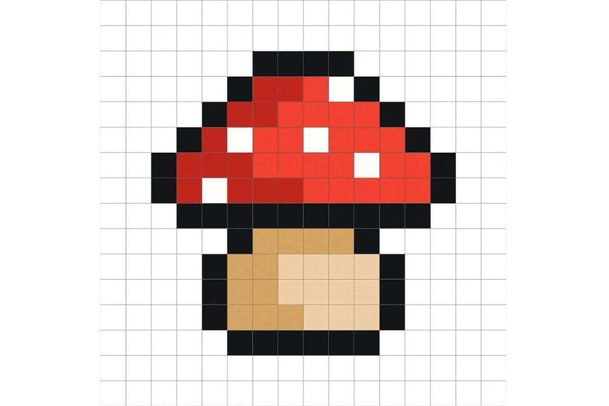 pixel art facile champignon