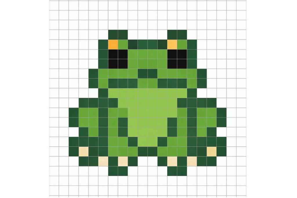 pixel art facile grenouille