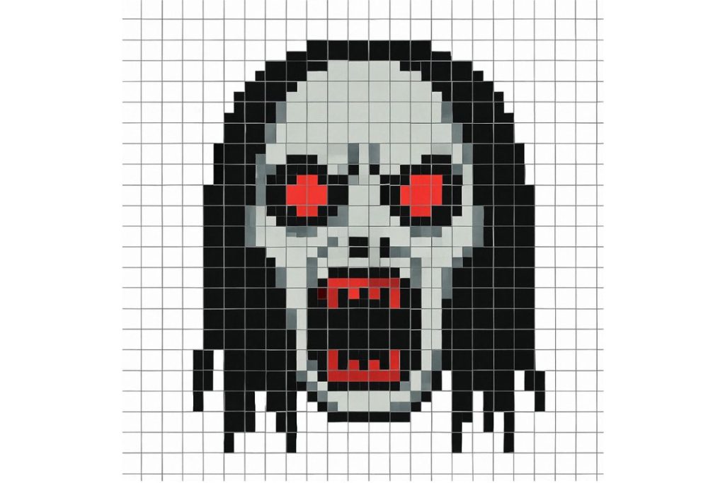 pixel art facile halloween qui fait peur