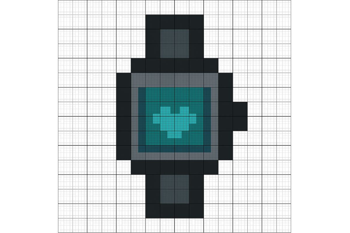 pixel art facile montre connectée