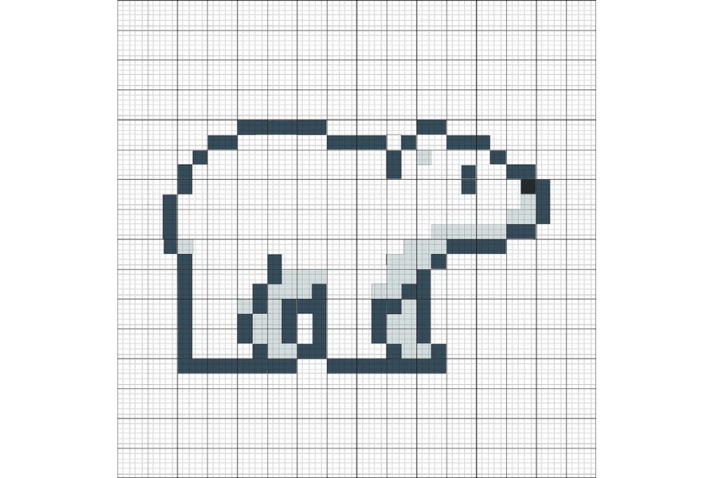 pixel art facile ours polaire
