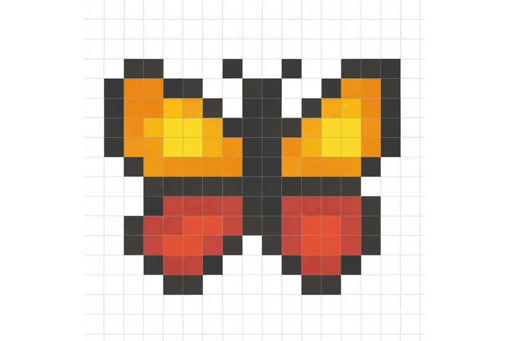 pixel art facile papillon