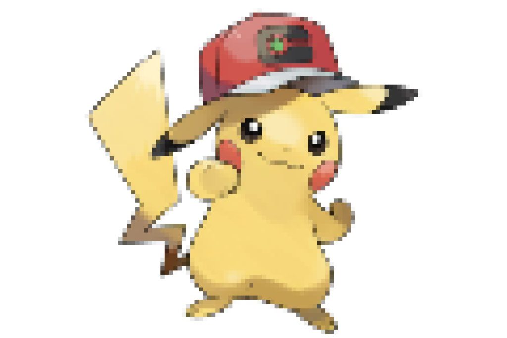 pixel art pokemon pikachu casquette monde
