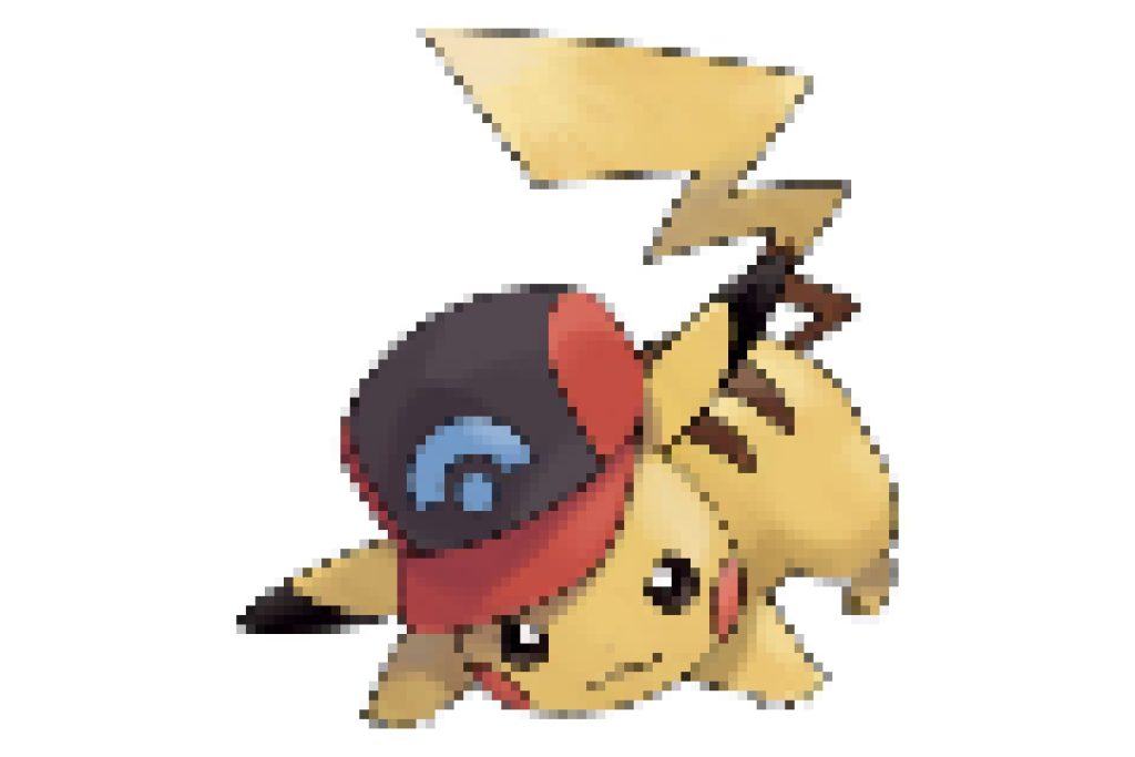 pixel art pokemon pikachu casquette sinnoh